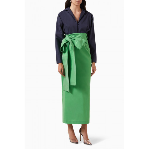 BERNADETTE - Claire Maxi Dress in Cotton-poplin & Taffeta Multicolour