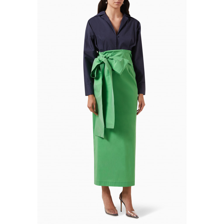 BERNADETTE - Claire Maxi Dress in Cotton-poplin & Taffeta Multicolour