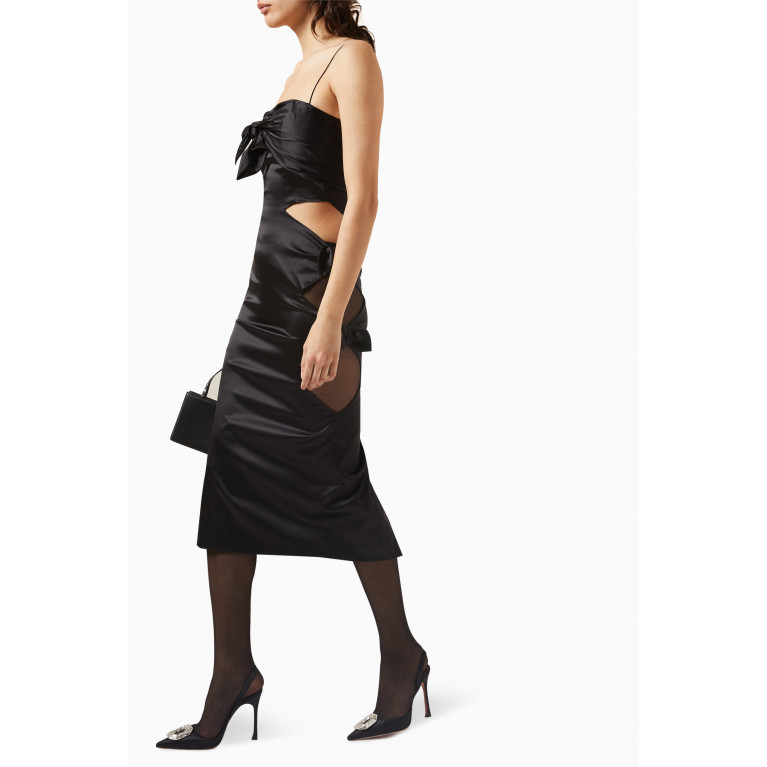 Alessandra Rich - Cut-out Midi Dress in Silk-satin