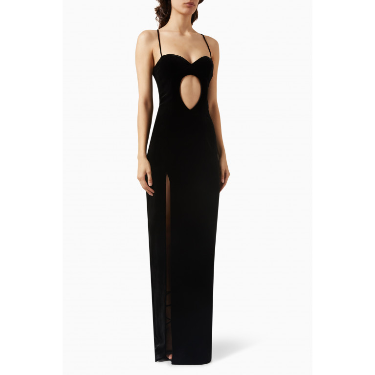Alessandra Rich - Cut-out Maxi Dress in Velvet