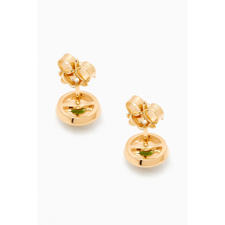 Samra - Barq Diamond Earrings in 18kt Yellow Gold Green