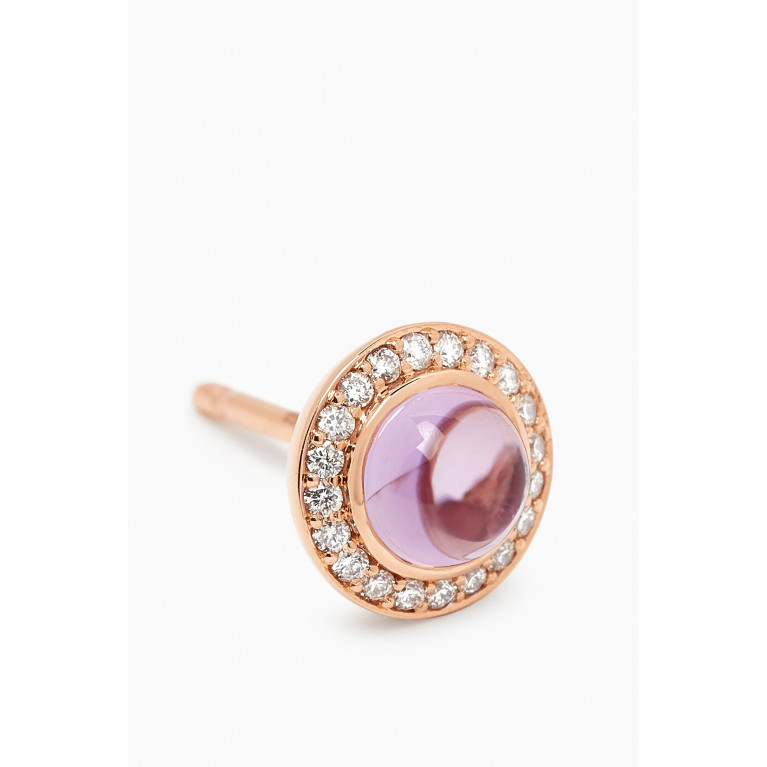 Samra - Barq Diamond Earrings in 18kt Rose Gold Purple