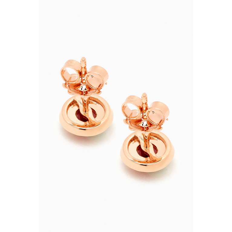 Samra - Barq Diamond Earrings in 18kt Rose Gold Red