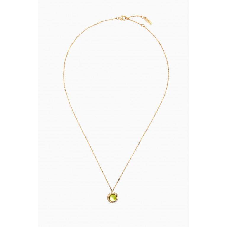 Samra - Barq Diamond Necklace in 18kt Yellow Gold Green