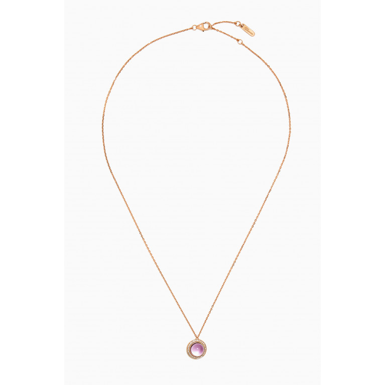 Samra - Barq Diamond Necklace in 18kt Rose Gold Purple