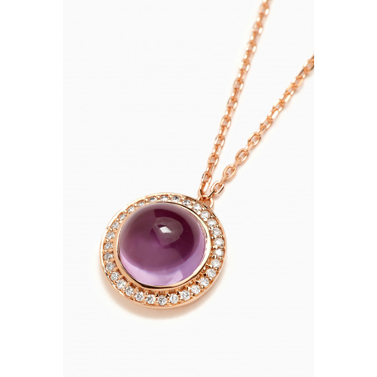 Samra - Barq Diamond Necklace in 18kt Rose Gold Purple