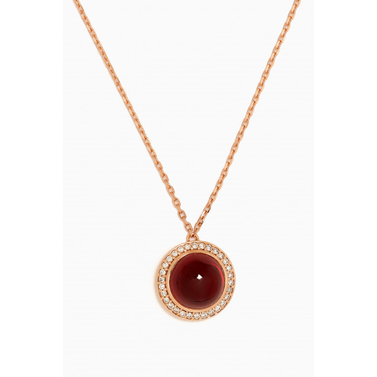 Samra - Barq Diamond Necklace in 18kt Rose Gold Red