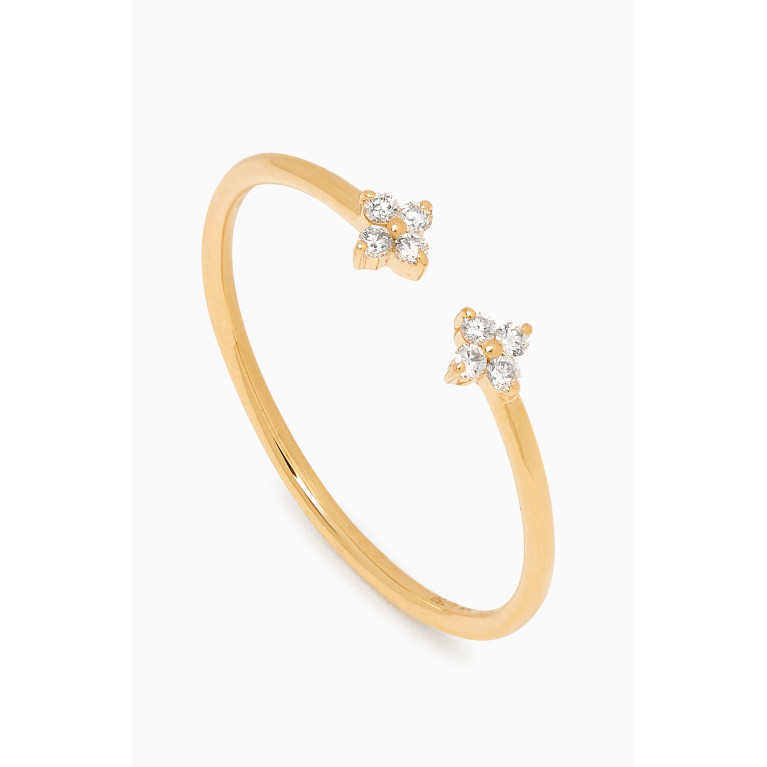 Samra - Barq Flower Diamond Ring in 18kt Gold Yellow