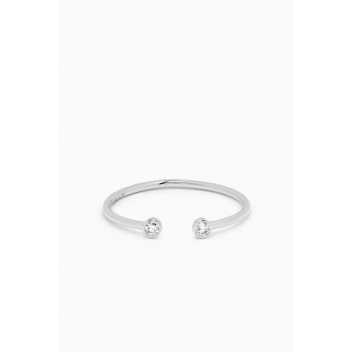 Samra - Barq Round Diamond Ring in 18kt White Gold Silver