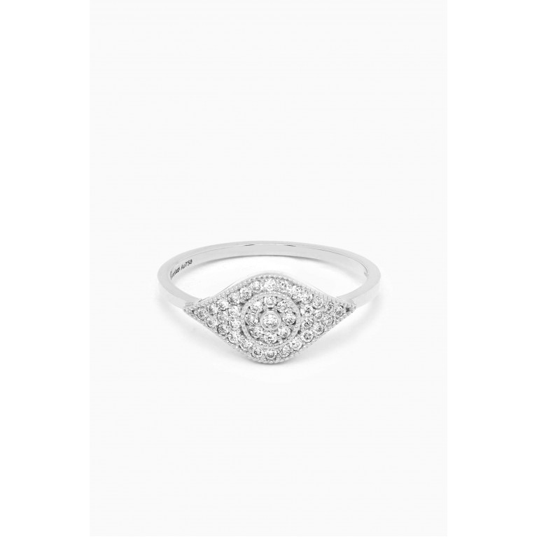 Samra - Barq Diamond Ring in 18kt White Gold Silver
