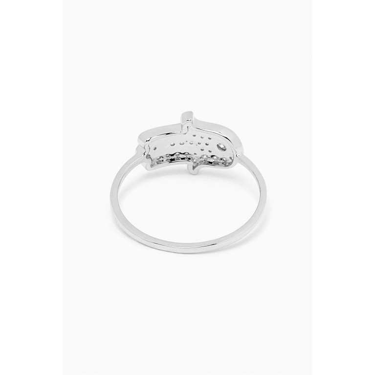 Samra - Barq Diamond Ring in 18kt White Gold Rose Gold