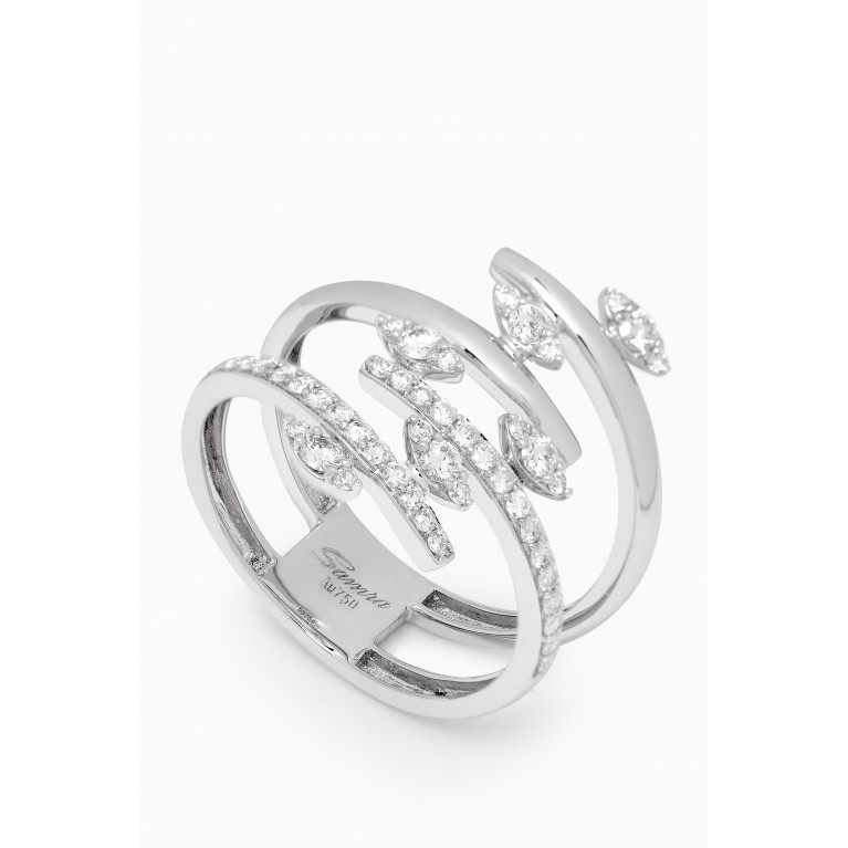 Samra - Barq Diamond Ring in 18kt White Gold
