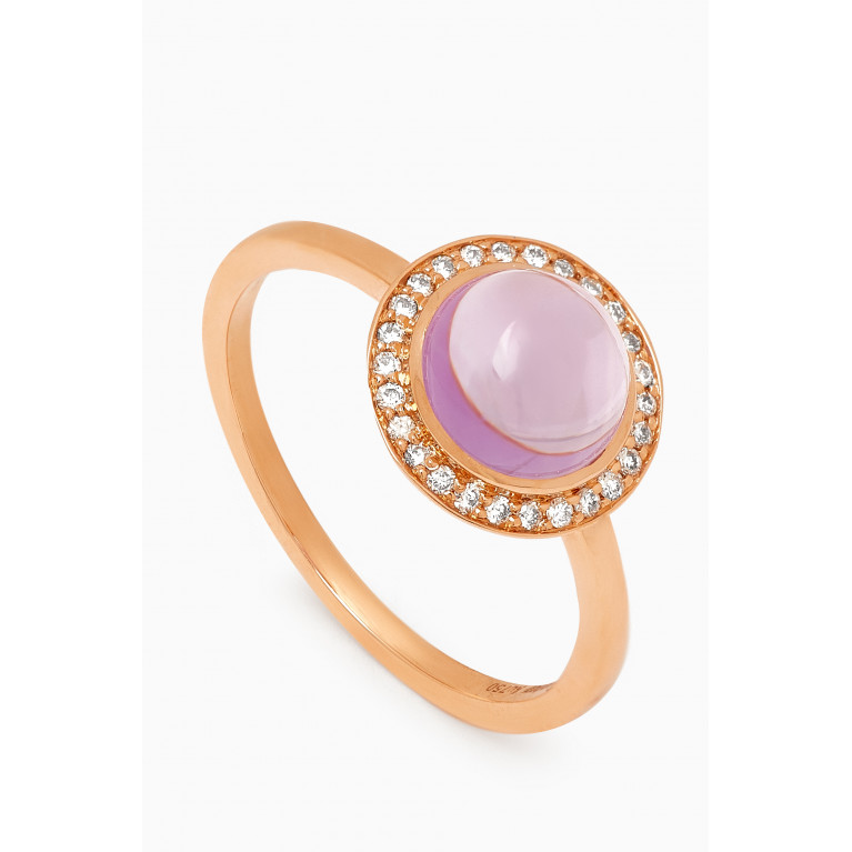 Samra - Barq Diamond Ring in 18kt Rose Gold Purple