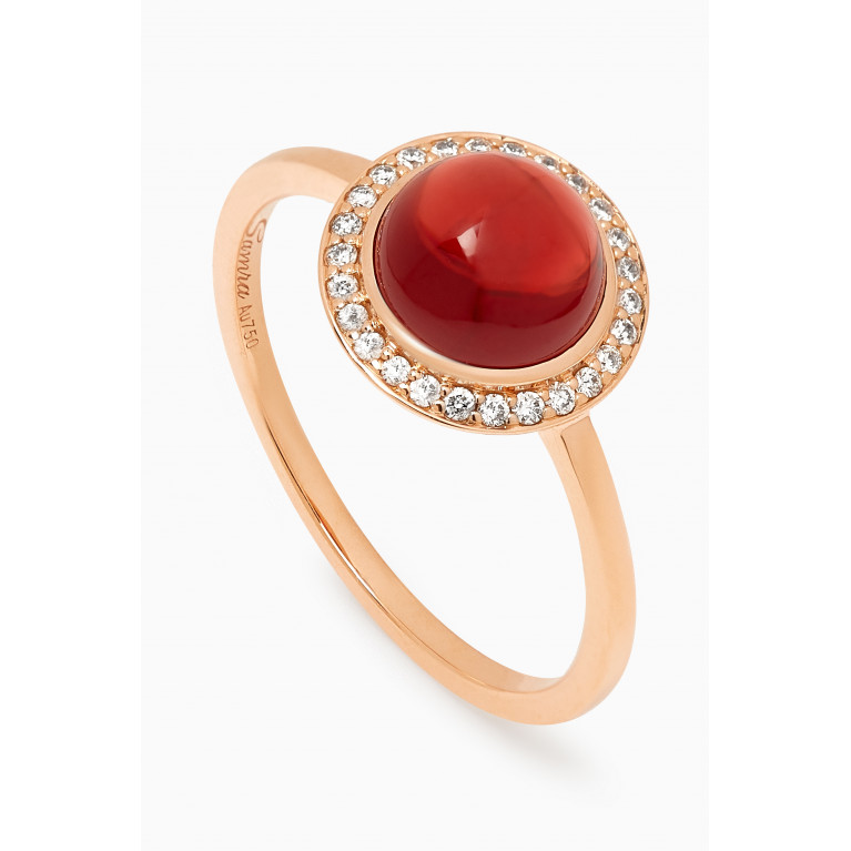 Samra - Barq Diamond Ring in 18kt Rose Gold Red