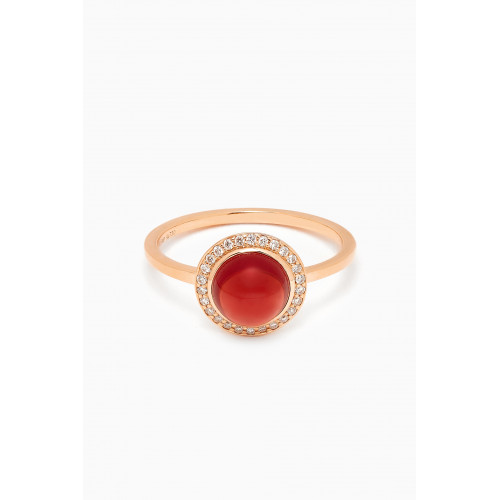 Samra - Barq Diamond Ring in 18kt Rose Gold Red