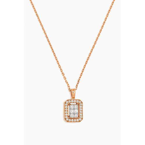 Samra - Barq Square Diamond Necklace in 18kt Rose Gold