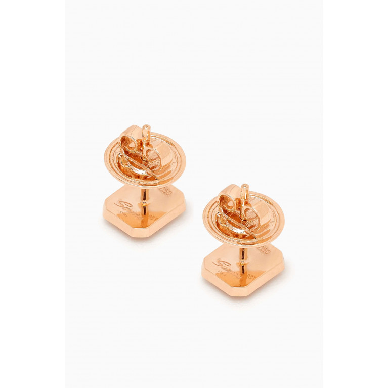 Samra - Barq Square Diamond Earrings in 18kt Rose Gold