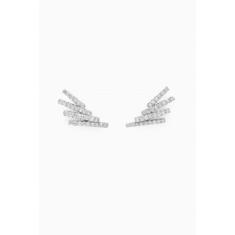 Samra - Barq Diamond Earrings in 18kt White Gold