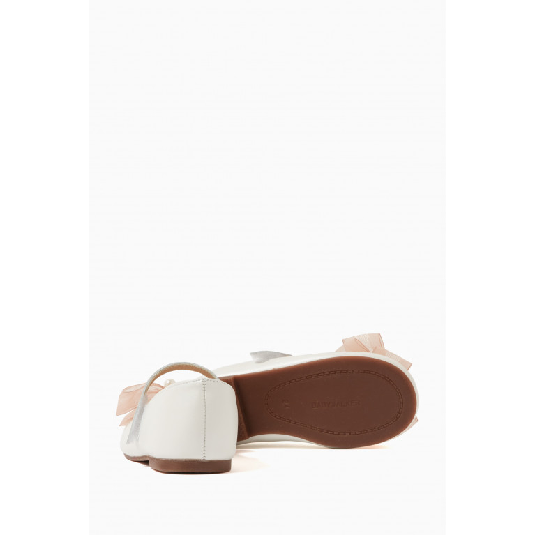 Babywalker - Double Bow Ballerina Flats in Leather