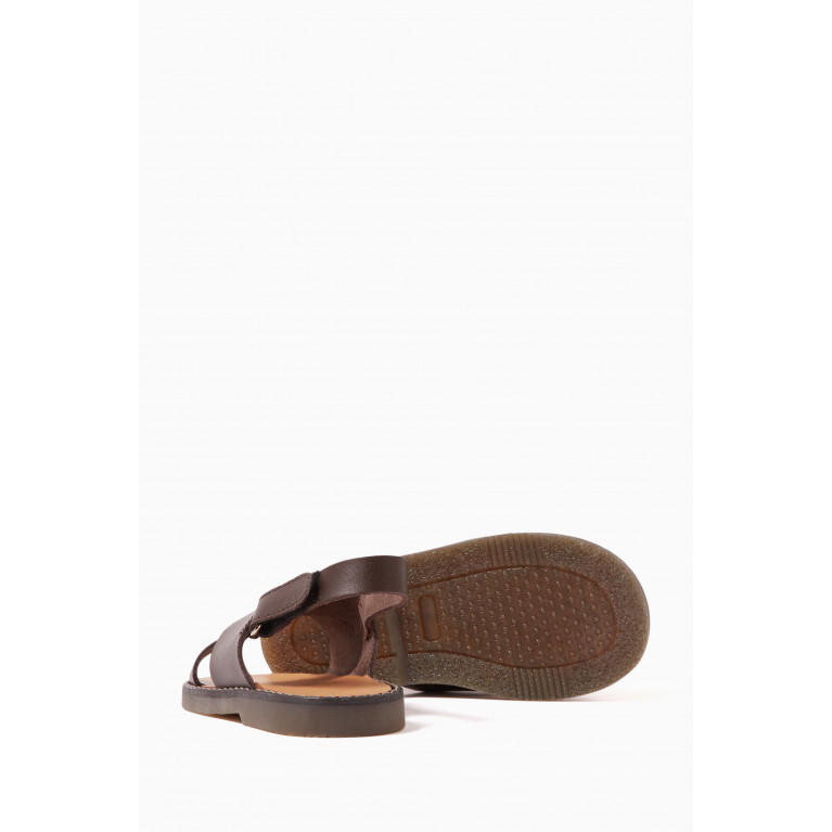 Babywalker - Cross Strap Sandals in Leather Brown