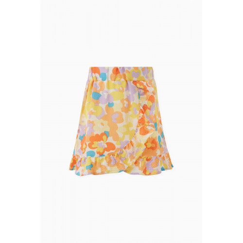 Name It - Floral Skirt in Woven Fabric Orange