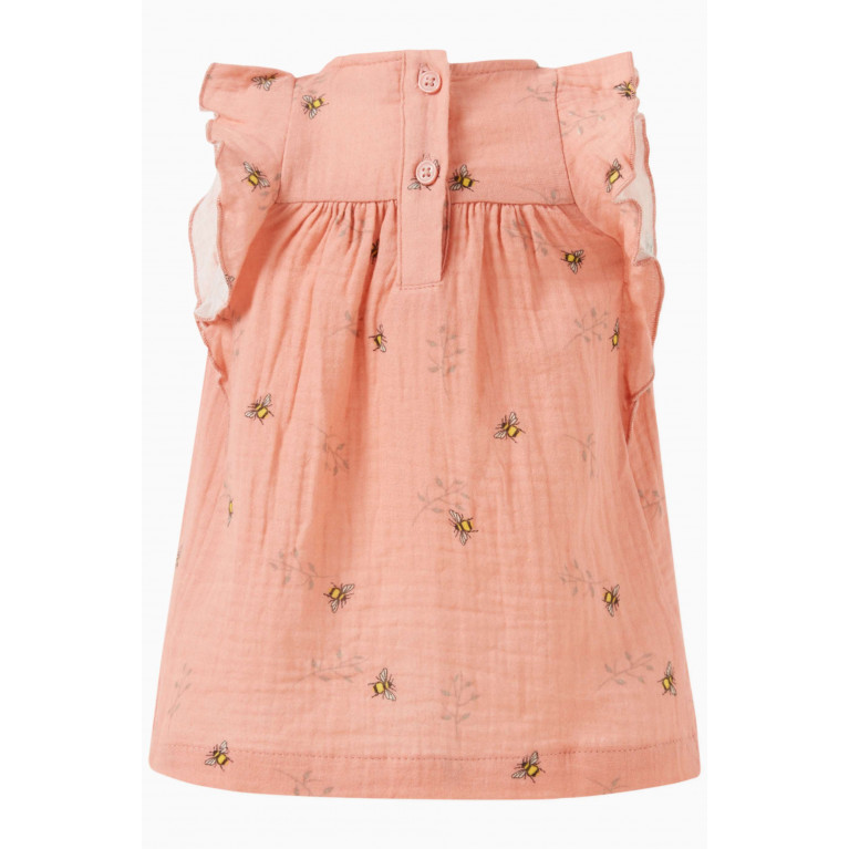 Name It - Bee-print Dress in Cotton Pink