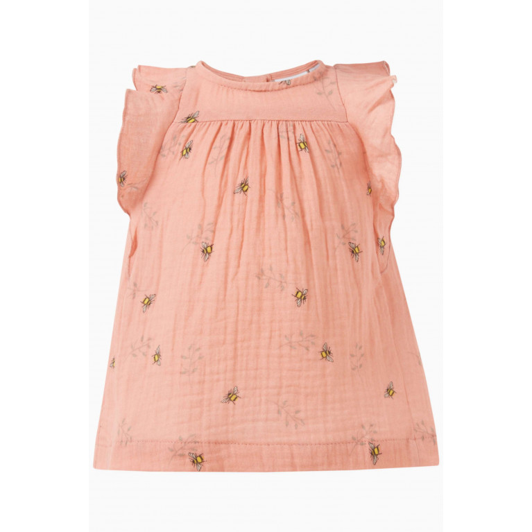 Name It - Bee-print Dress in Cotton Pink