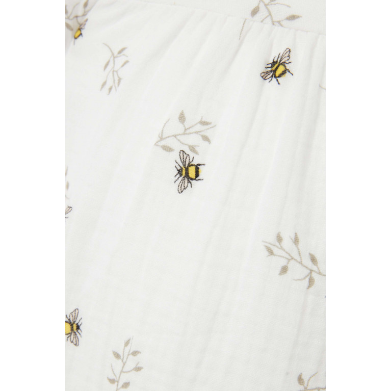 Name It - Bee-print Dress in Cotton White
