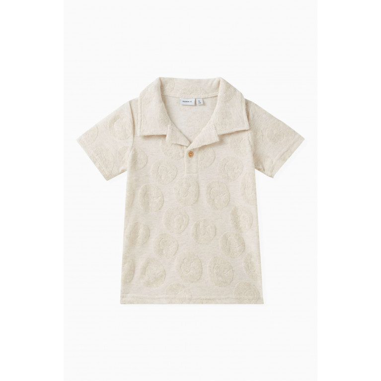 Name It - Smiley Face Polo Shirt in Cotton-blend Green