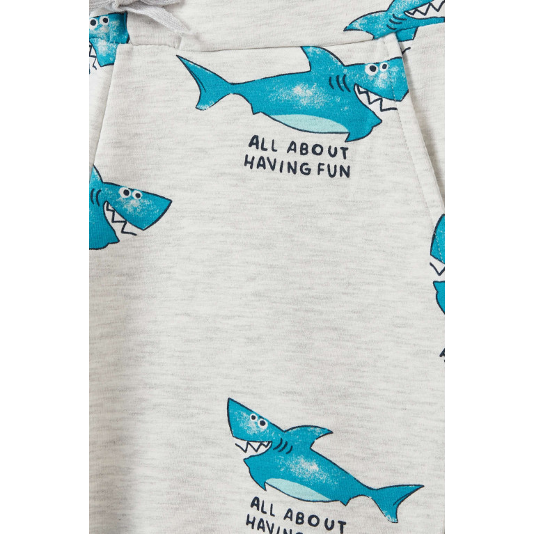 Name It - Shark Print Shorts in Stretch Organic Cotton
