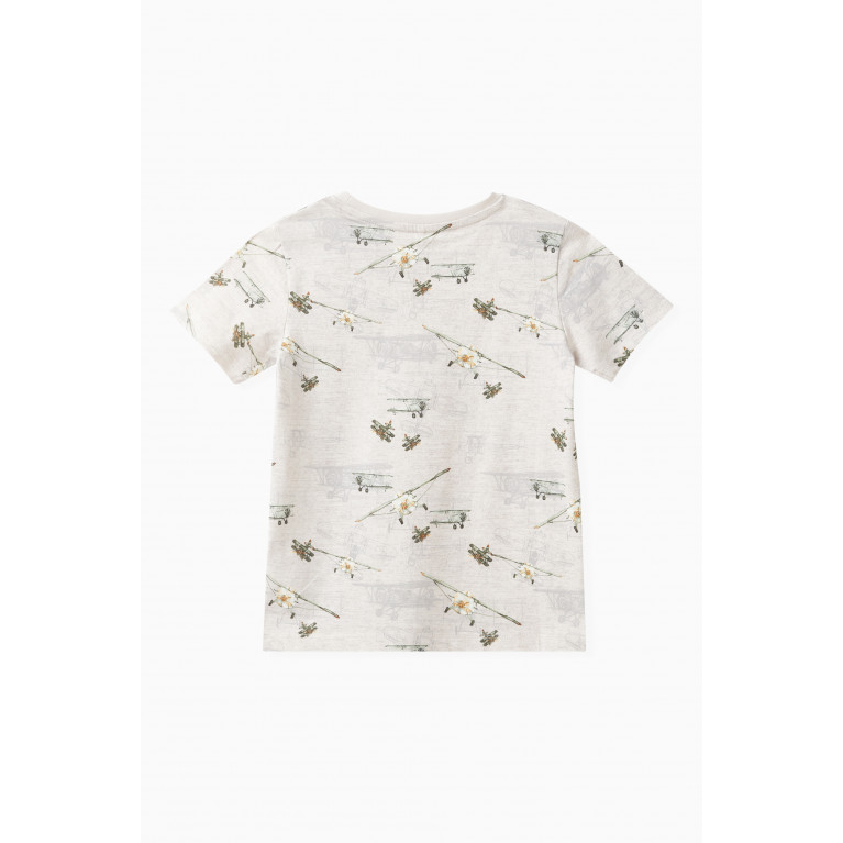 Name It - Planes Print T-shirt in Organic Cotton Jersey