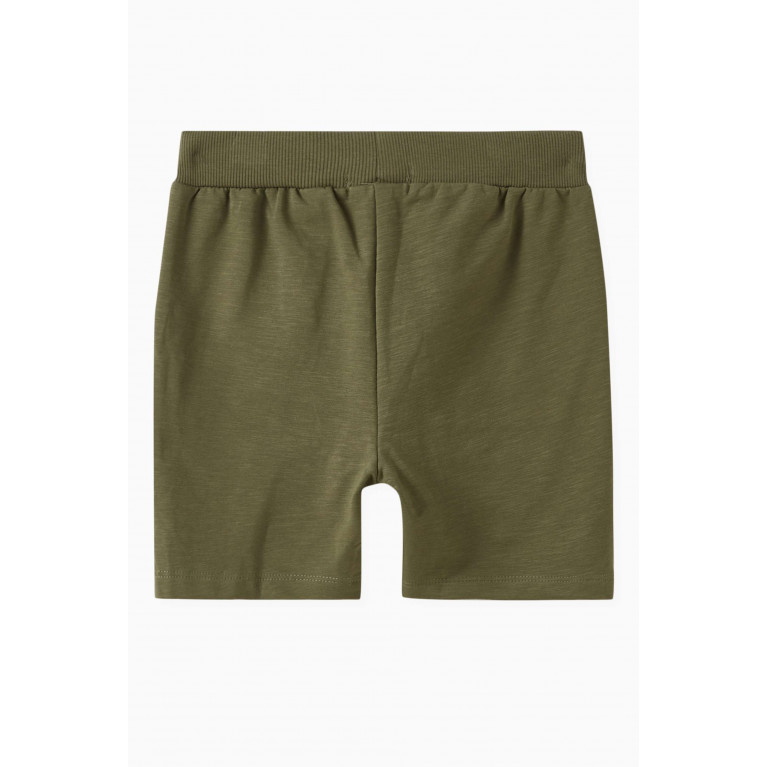 Name It - Flap-pocket Shorts in Cotton Green