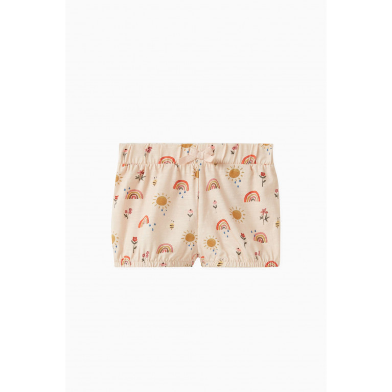 Name It - Graphic-print Shorts in Cotton Pink