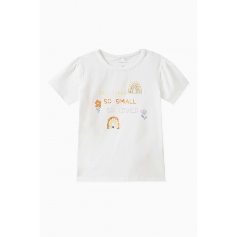 Name It - Sun-embroidered T-shirt in Cotton White