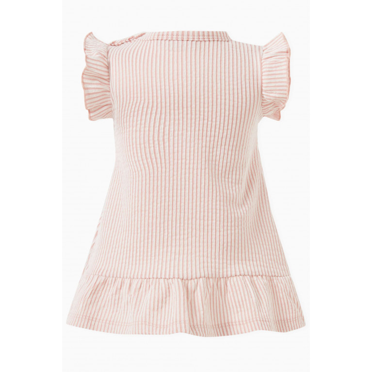 Name It - Striped Dress in Cotton-blend Pink