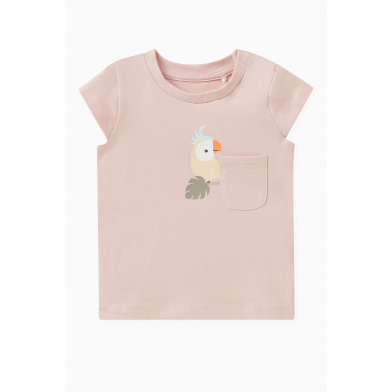 Name It - Graphic-print Baby T-shirt in Cotton Pink