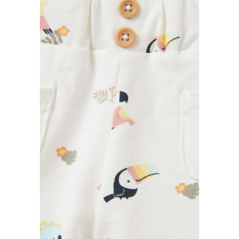 Name It - Birds-print Shorts in Cotton White