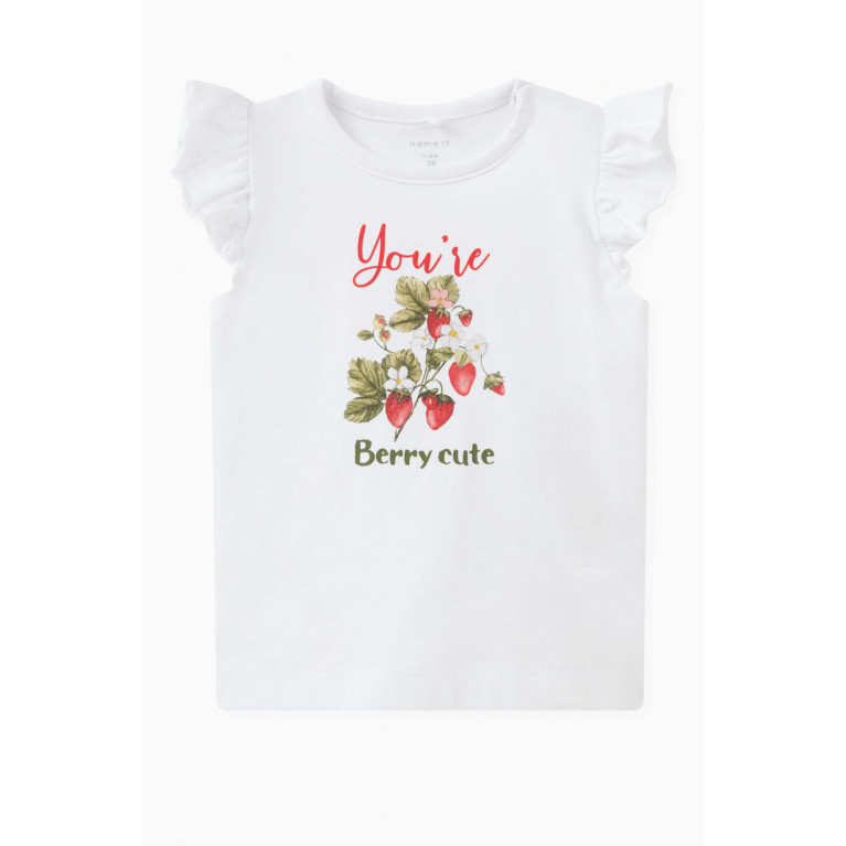 Name It - Graphic-print Baby T-shirt in Cotton White