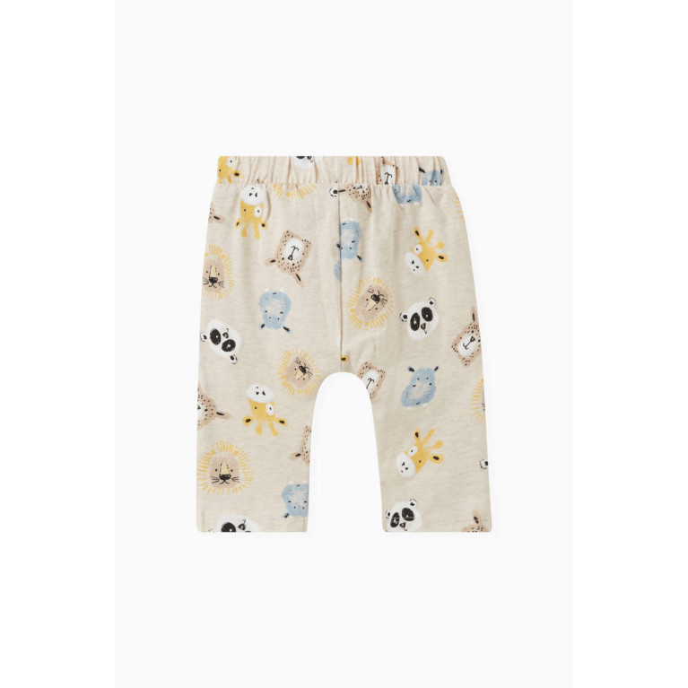 Name It - Animal-print Pyjama Pants in Cotton Neutral