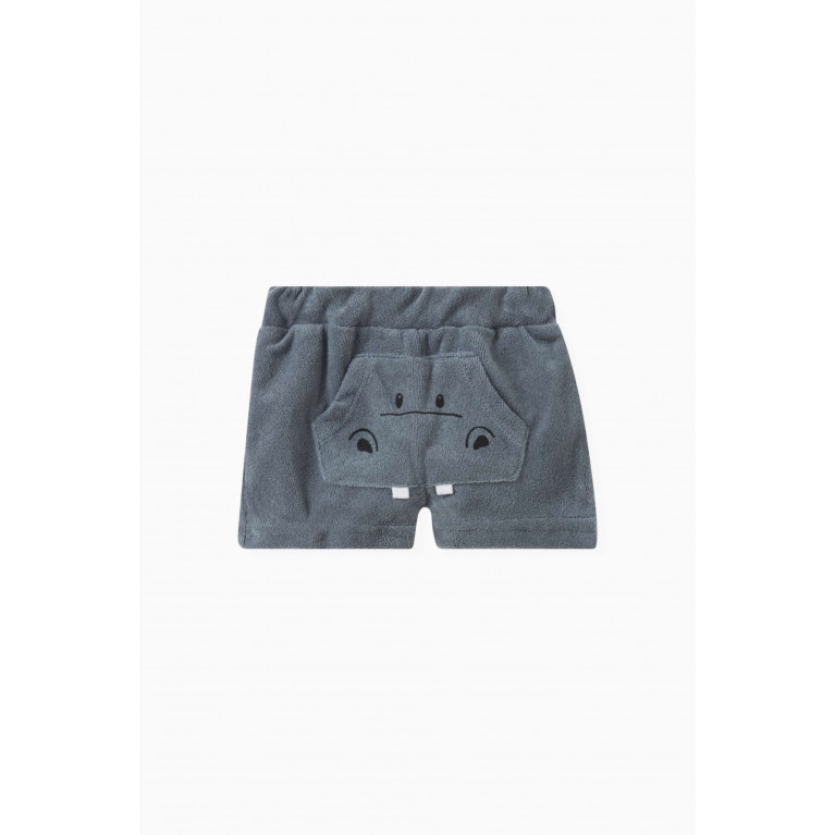 Name It - Hippopotamus-detail Shorts in Cotton-blend Blue