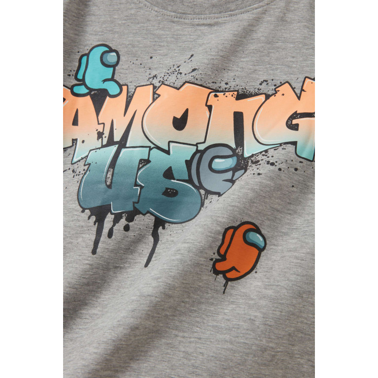 Name It - Graphic-print T-shirt in Cotton Grey