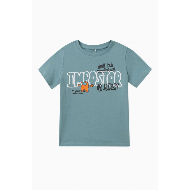 Name It - Graphic-print T-shirt in Cotton Blue