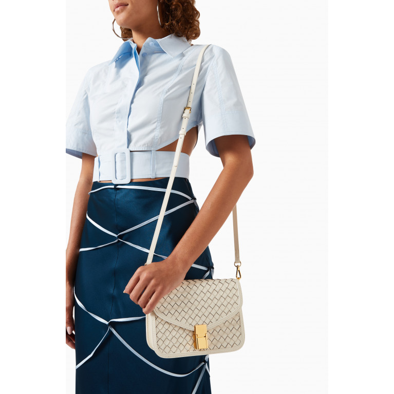 Marina Raphael - June Woven Shoulder Bag in Leather