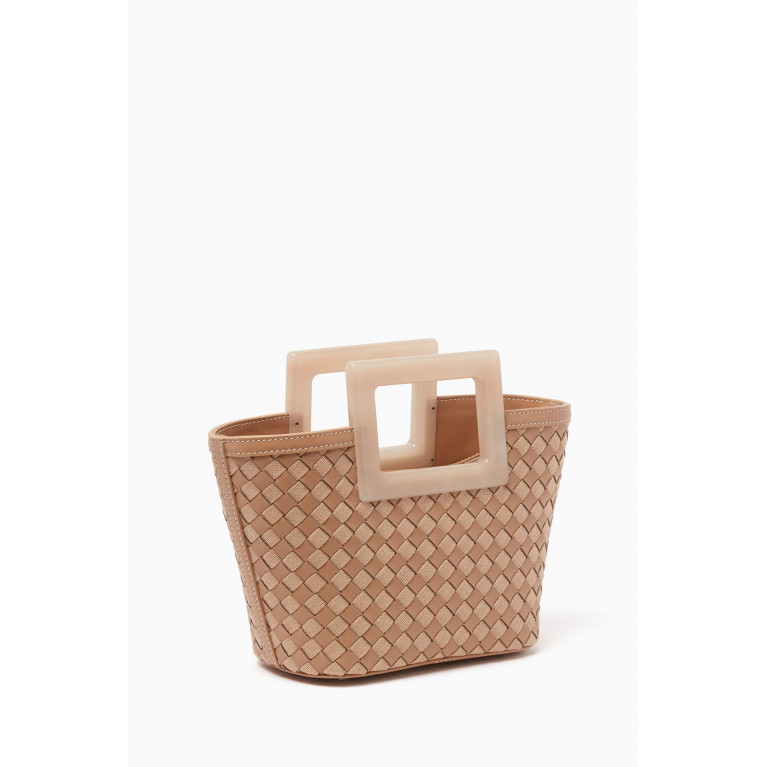 Marina Raphael - Micro Riviera Woven Tote Bag in Canvas and Leather