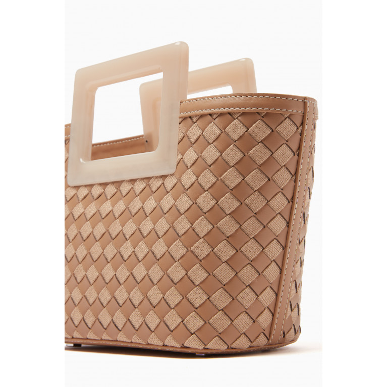 Marina Raphael - Micro Riviera Woven Tote Bag in Canvas and Leather