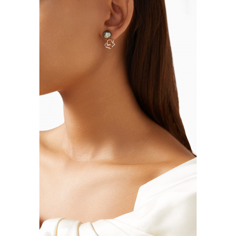 Robert Wan - Pinctada Pearl & Diamond Earrings in 18kt Rose Gold