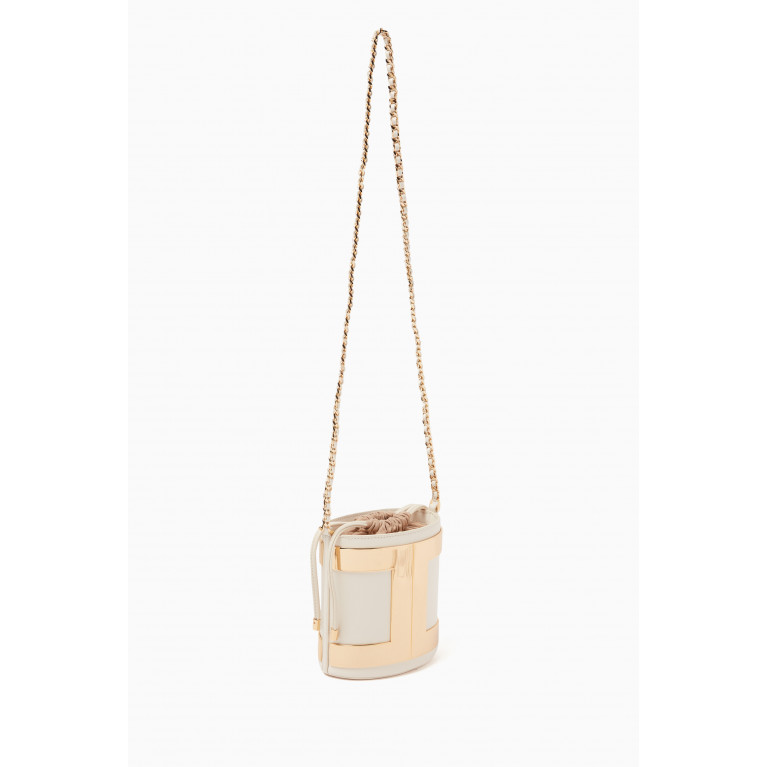 Elisabetta Franchi - EF Bucket Bag in Faux Leather and Metal