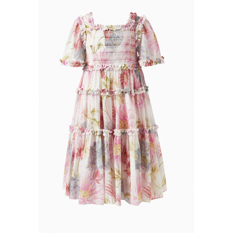 Needle & Thread - Hummingbird Chiffon Smocked Dress in Polyester