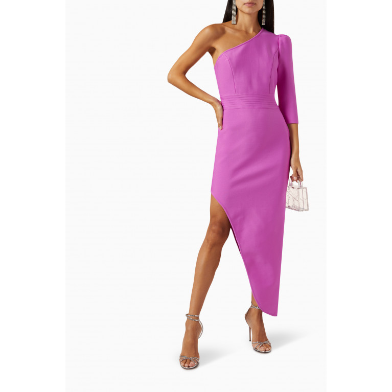 Elliatt - Makena One-shoulder Midi Dress Purple