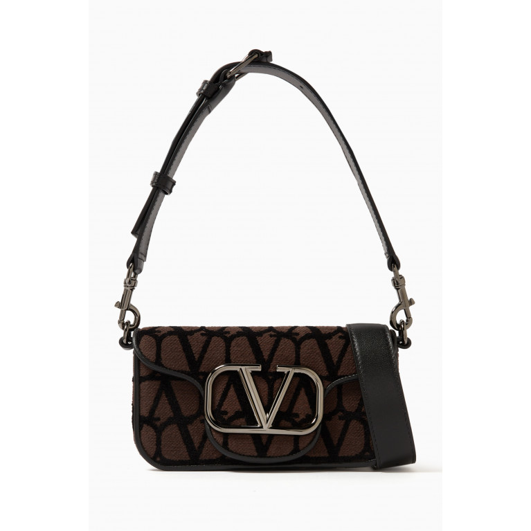 Valentino - Valentino Garavani Mini Loco Flap-over Shoulder Bag in Cotton blend